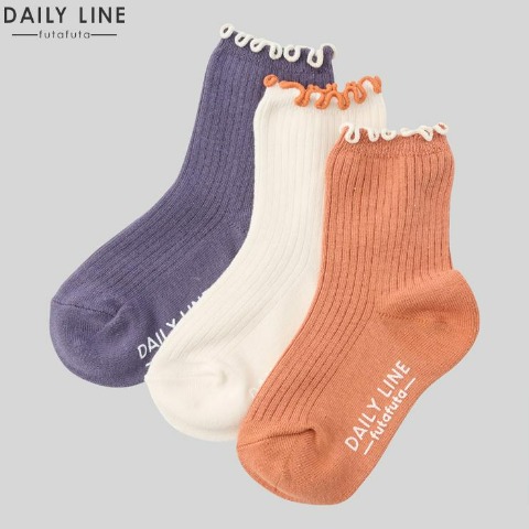 キッズ　３足組クルーソックス（15～20cm　DAILY　LINE）