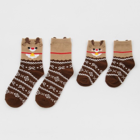 親子2足組クルーソックス（13～18・23～25cm）