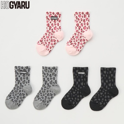 ジュニア　3足組クルーソックス（19～24cm　KOGYARU）