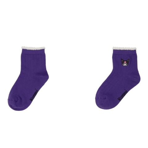 キッズ　クルーソックス3足組（15-20cm・クロミ）