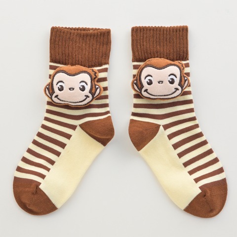 キッズ クルーソックス (13～18cm・おさるのジョージ)