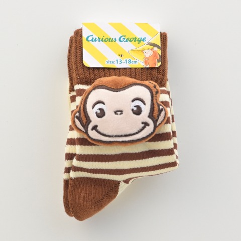 キッズ クルーソックス (13～18cm・おさるのジョージ)