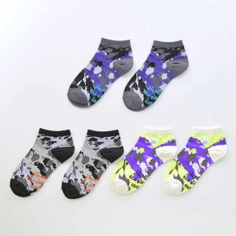 ジュニア　3足組スニーカーインソックス（19-24cm・ポリジン）