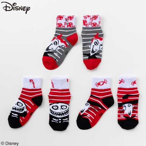 キッズ　3足組クルーソックス（15～20cm・Disney）