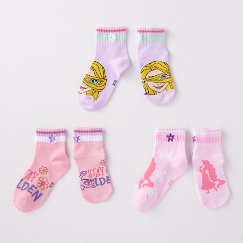 キッズ　3足組クルーソックス（15～20cm・Disney）