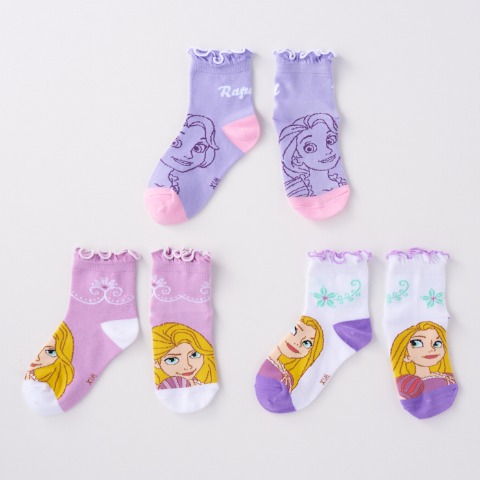 キッズ　3足組クルーソックス（15～20cm・Disney）