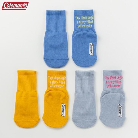 キッズ　3足組クルーソックス（15～20・19～24cm　Coleman）