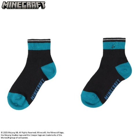 キッズ ショートソックス(15～20cm・19～24cm マインクラフト)