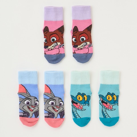 キッズ　3足組クルーソックス（15～20cm・Disney）