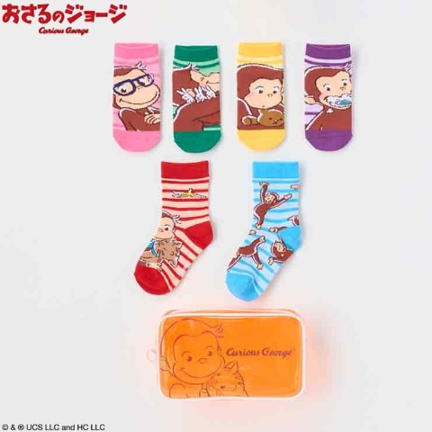 キッズ　ソックス福袋（13-18cm　おさるのジョージ）