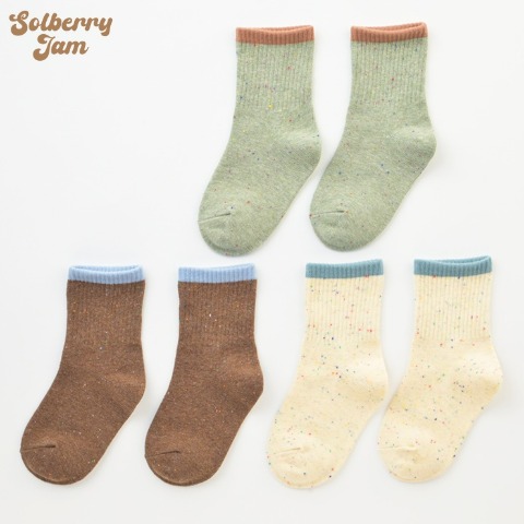 キッズ　３足組クルーソックス（15～20cm　Solberry Jam）