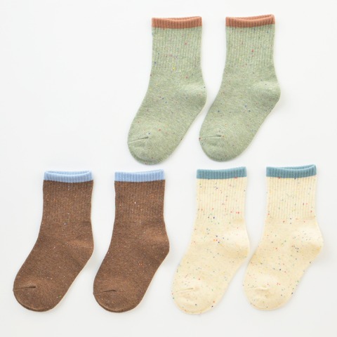 キッズ　３足組クルーソックス（15～20cm　Solberry Jam）