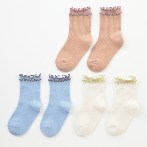 キッズ　３足組クルーソックス（15～20cm　Solberry Jam）