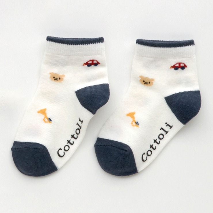 キッズ 3足組ショートクルーソックス（13～18cm Cottoli