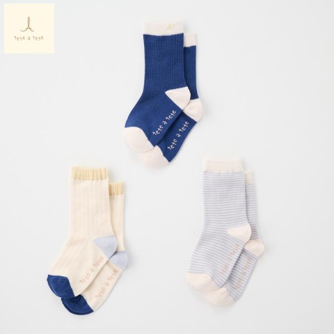 キッズ 3足組クルーソックス（15～20cm tete a tete） | バースデイ