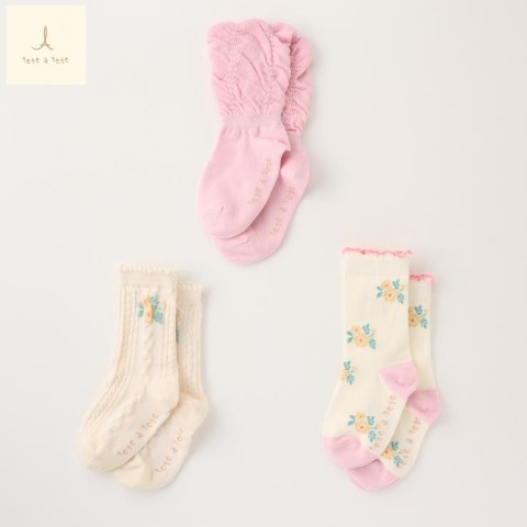 キッズ 3足組クルーソックス（15～20cm tete a tete） | バースデイ