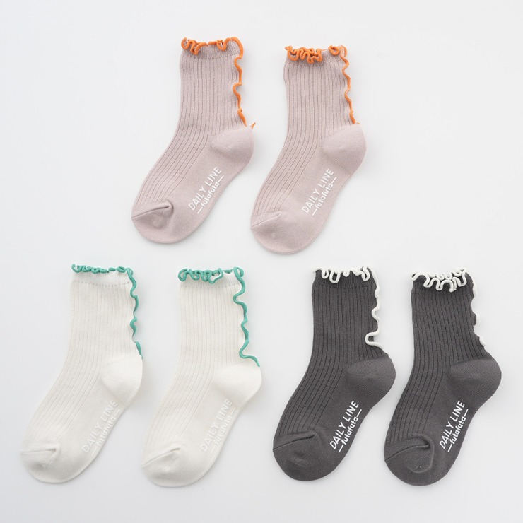キッズ 3足組クルーソックス（15～20cm DAILY LINE） | バースデイ