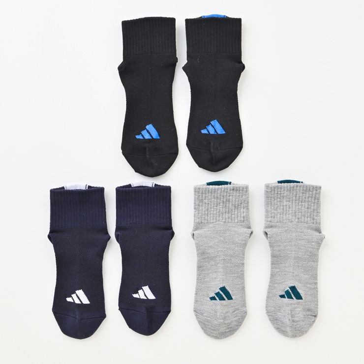 ジュニア 3足組クルーソックス(21~23cm adidas) | バースデイ