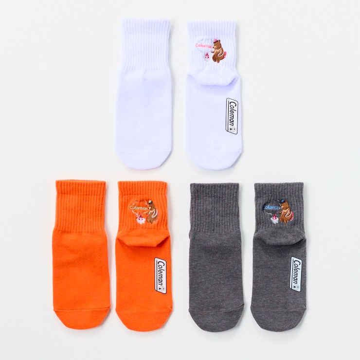 BIGBANG テソン DAESUNG トラベルポーチ ルームソックス キッズ 3足組クルーソックス（15～20・19～24cm Coleman/saecam