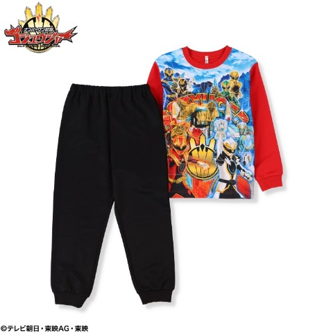 キッズ　パジャマ（110・120㎝　『ナンバーワン戦隊ゴジュウジャー』） ワインレッド 101