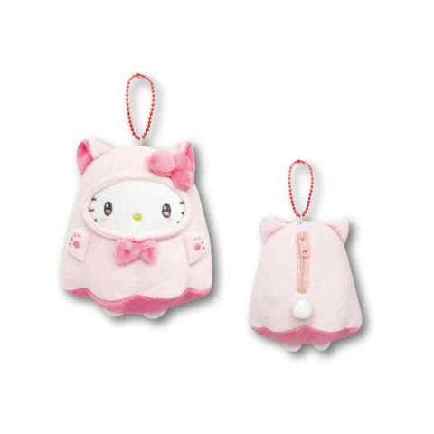 サンリオマスコットポーチ　 （ねこねこおばけ　ハローキティ） レッド 201