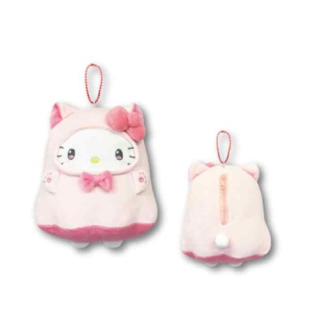 サンリオビッグポーチ　 （ねこねこおばけ　ハローキティ） レッド 201