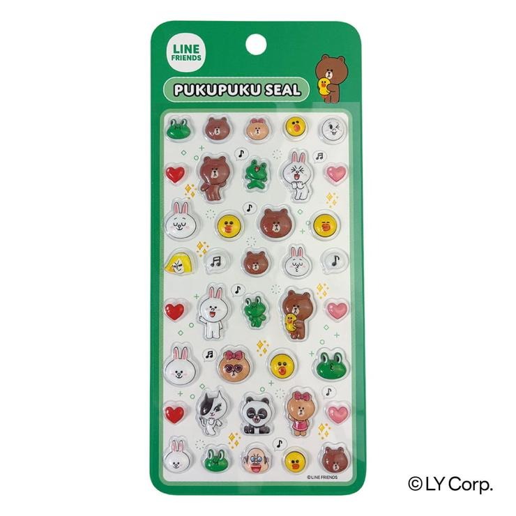 LINE FRIENDS ぷくぷくシール グリーン | バースデイ | しまむらパーク