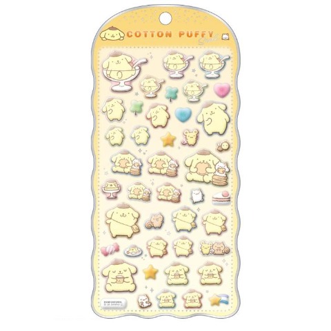 玩具　コットンパフィーシール ポムポムプリン