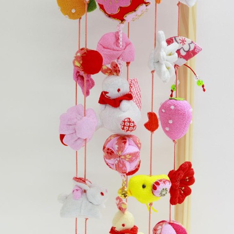 吊るし飾り　桜うさぎ　木目