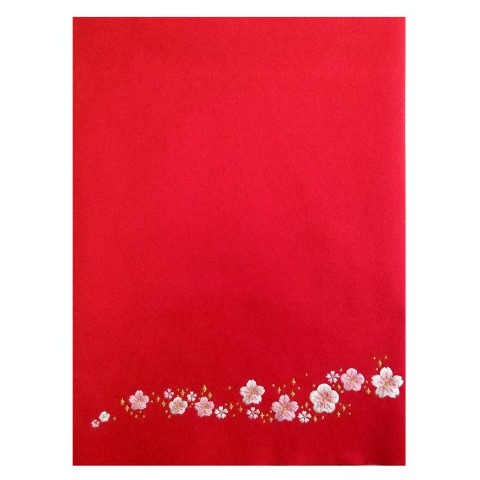床飾り用敷物　赤刺繍75cm