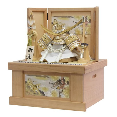 【ご自宅配送無料】兜収納飾り　KS-23698BZ