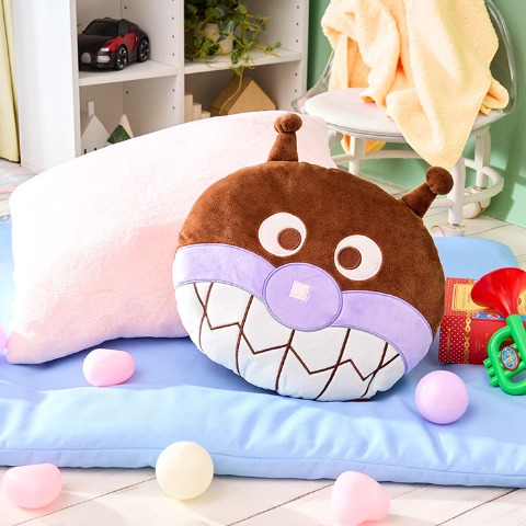 顔型クッション（ばいきんまん）