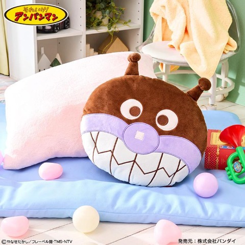 顔型クッション（ばいきんまん）