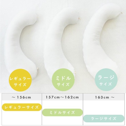 妊婦さんのお悩みにとことん向きあった抱き枕　ミドルサイズ　パイルキナコ