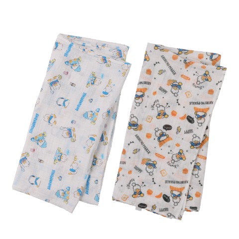 2枚組ガーゼブランケット（100㎝×100㎝）　あひるのペックル