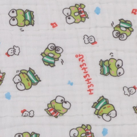 ガーゼブランケット（70㎝×100㎝）　けろけろけろっぴ