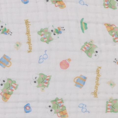 ガーゼブランケット（70㎝×100㎝）　けろけろけろっぴ