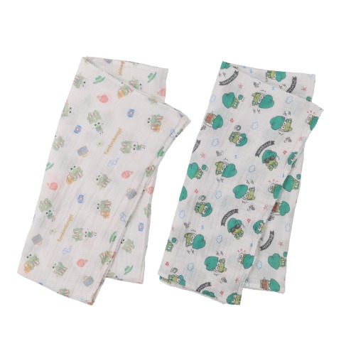 2枚組ガーゼブランケット（100㎝×100㎝）　けろけろけろっぴ