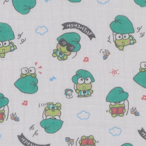 2枚組ガーゼブランケット（100㎝×100㎝）　けろけろけろっぴ