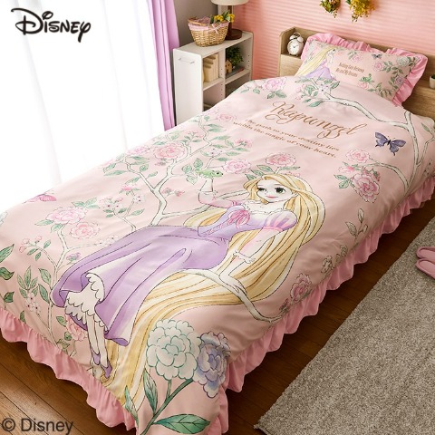 カバーリング2点セット（ラプンツェル）まくらカバー+かけ布団カバー