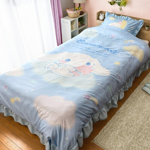 カバーリング2点セット（シナモロール）まくらカバー+かけ布団カバー