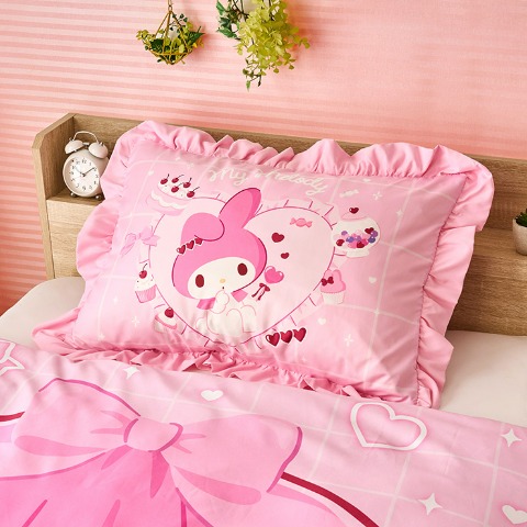 カバーリング2点セット（マイメロディ）まくらカバー+かけ布団カバー