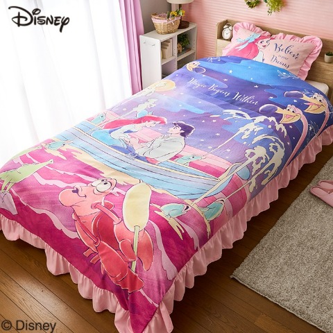 カバーリング2点セット（リトルマーメイド）まくらカバー+かけ布団カバー