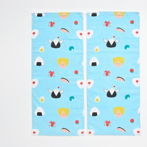 2枚組フェイスタオル　34㎝×80㎝（めりあんず）