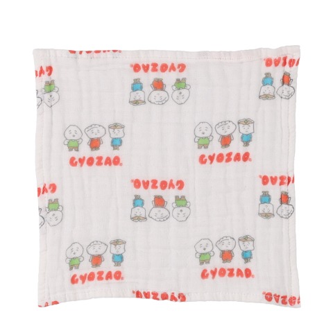3枚組6層ガーゼハンカチ　ぎょざお　（24㎝×24㎝）