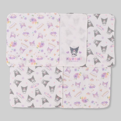 5枚組ガーゼハンカチ（クロミ）24㎝×24㎝