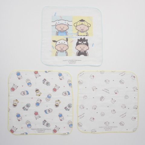 ガーゼハンカチ（30㎝×30㎝）　おおのたろう×サンリオキャラクターズ