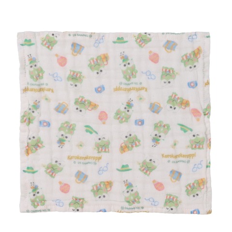 3枚組ガーゼハンカチ（24㎝×24㎝）　　けろけろけろっぴ