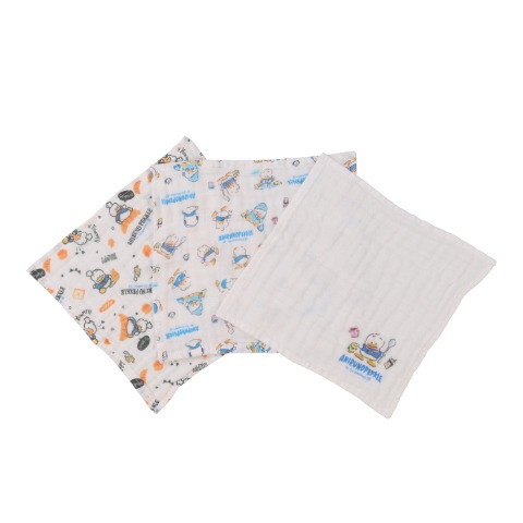 3枚組ガーゼハンカチ（24㎝×24㎝）　　あひるのペックル