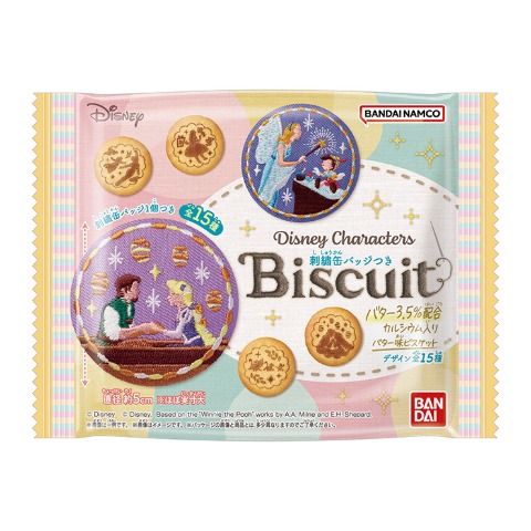 12個入りBOX　Disney Characters 刺繍缶バッジビスケット